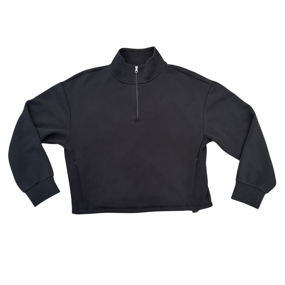 Varley Sweatshirt Sian Cropped Half Zip Midlayer Black Medium - Picture 3 of 6